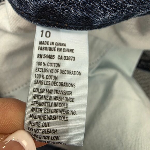 American Eagle Cut Off Button Fly Jean Shorts Jorts Womens 10 Distressed Cotton - Picture 7 of 11